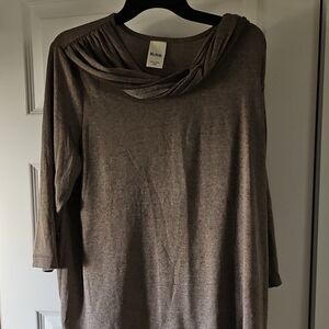 Blair Taupe Cowl Neck Top